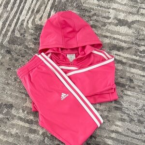 Adidas Vibrant Pink Hoodie Tracksuit